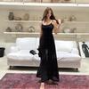 2026 Summer New Temperament Suspender Skirt Waist Thin Dress Women's Seaside Vacation Wind Mesh Dress Factory