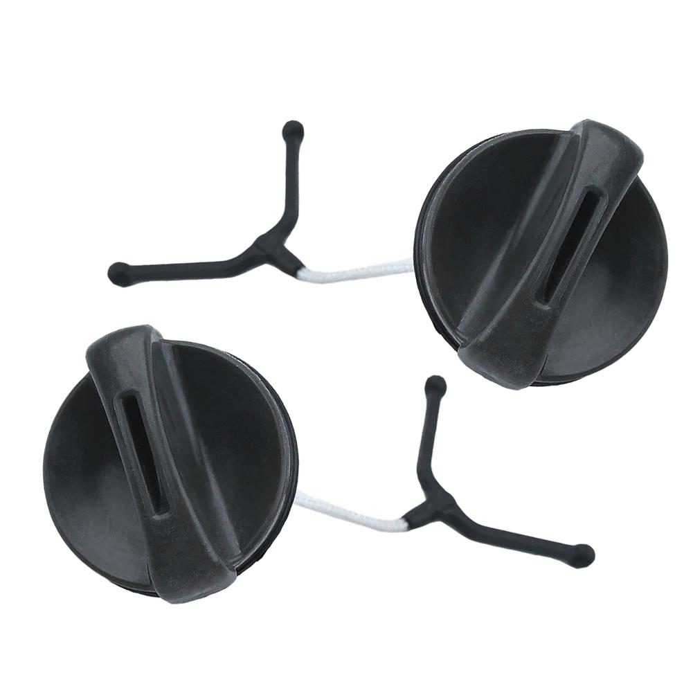 2pcs Gas Fuel Oil Tank Cover Cap Black ABS Fit for Husqvarna 36 41 50 51 55 136 137 141 142 154 254 262