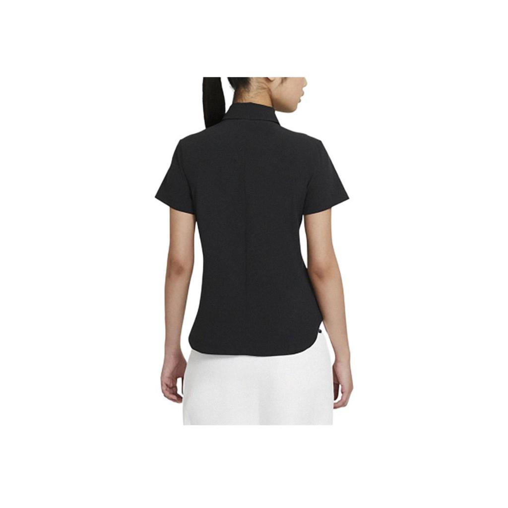 Nike Dri-Fit Flex Ace Solid Color Comfortable Stylish Short Sleeve Polo Shirt Women Tops Black CU9350-010
