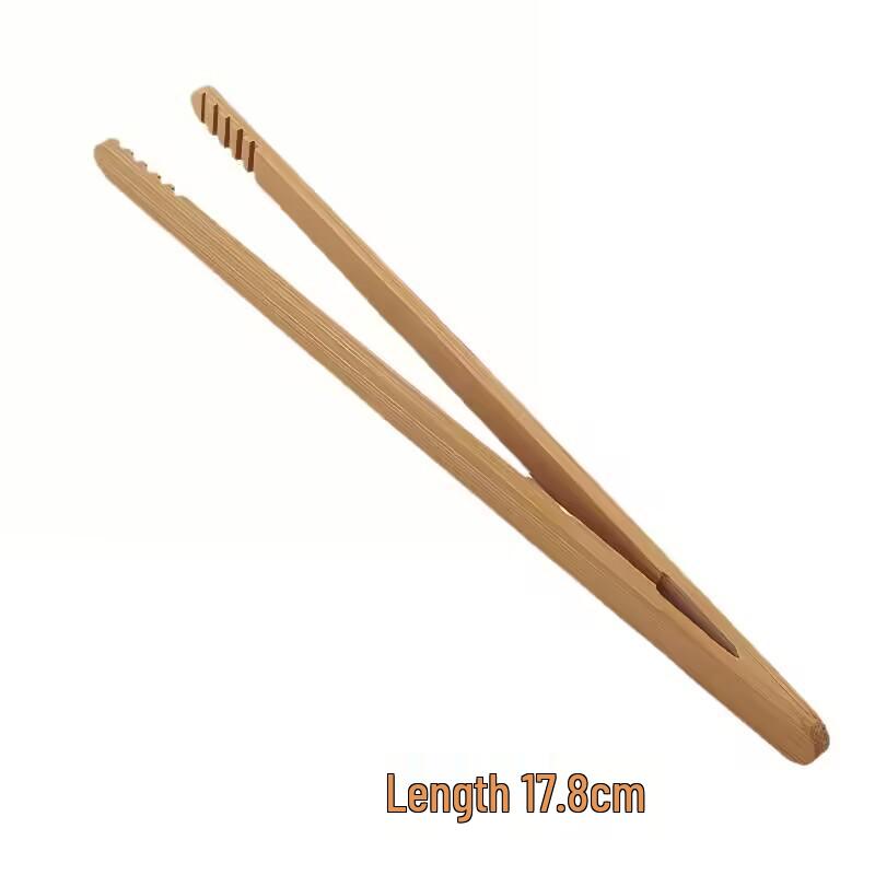 High-Temp Resistant Bamboo Tea Tongs - Portable Travel Tea Set Tweezers & Anti-Scald Cup Clips