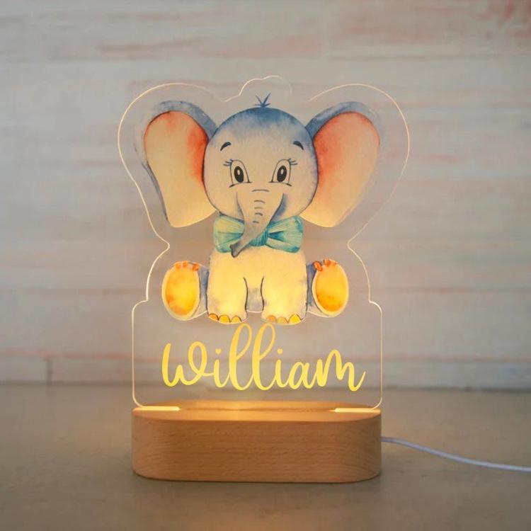 Personalized Rainbow Unicorn LED USB 7 Colors Night Light Custom Name Acrylic Lamp Wood Base For Baby Kid Children Bedroom Decor