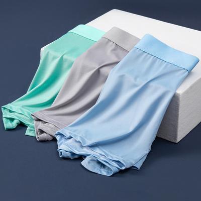 Men Boxer Underwear Elastic Mid-Waist Design Solid Color Shorts Briefs U-Convex Thin Soft Panties Daily Wear