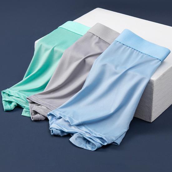 Menn Bokser Undertøy Elastisk Mellomhøy Livdesign Ensfarget Shorts Truser U-Konveks Tynn Myk Truse Daglig Bruk