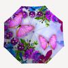 1pc Butterfly Flowers Automatic Umbrella | Portable Foldable 8-Rib Manual Open, Cute Birthday & Holiday Gift for Outdoor Yy260107117
