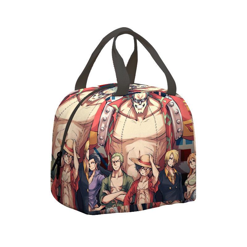 Borsa per il pranzo per bambini Anime One Piece King dei Pirati per studenti delle scuole elementari e medie Borsa da picnic con impacco di ghiaccio Borsa termica portatile per bento