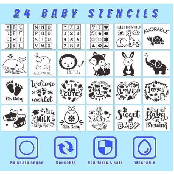 82Pcs Baby Bib Bodysuit Baby Shower Set Baby Shower Game Sign Baby Feeder Bib Newborn Bodysuit Fabric Marker