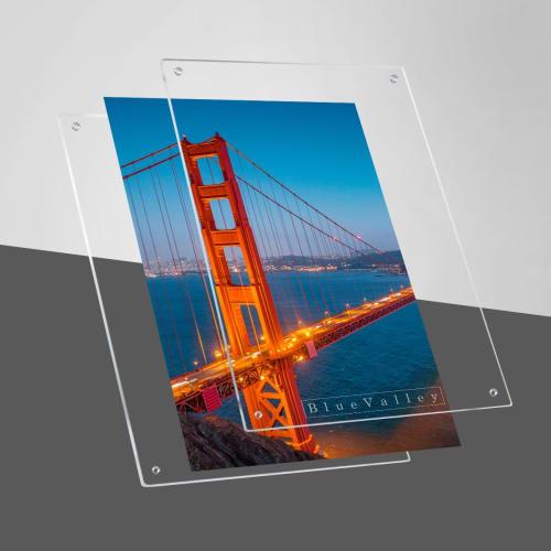 BlueValley A3 Picture Frame, Acrylic Stand, Acrylic Photo Frame, Double-Sided Clear Poster Frame, Stand-Type Photo Frame for Displaying Pictures, Post
