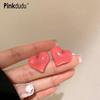 Pinkdudu Jelly Color Love Stud Earrings Resin Fashion Sweet Gentle All-match Summer Creative Series Earrings for Women Jewelry Gifts PD1264