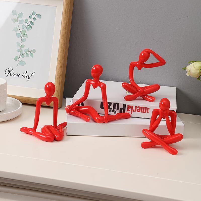 4pcs Decorative Abstract Thinker Men Statue Showpiece Set | Home Decor Items