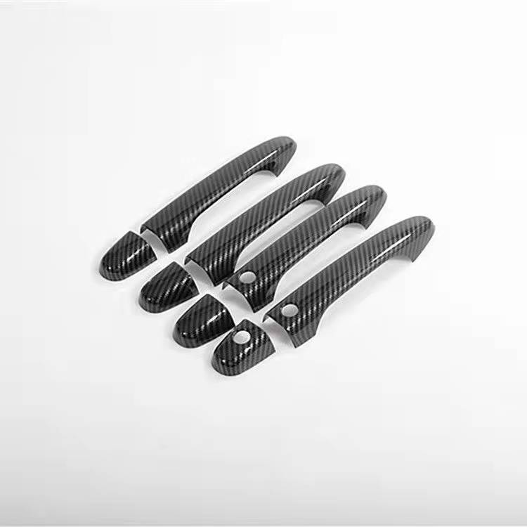 Applicable15-22MazdaCX9 CX-9Handle Door Outer Handle Stickers Carbon Fiber Pattern Bright Black Shell