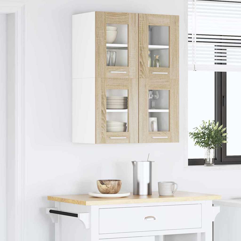 Hanging Cabinet 2 Pcs Sonoma Oak 60 X 31 X 40 Cm Engineered Wood