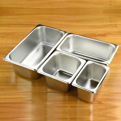 3 Stück Lebensmittel Buffet Becken Teller Edelstahl Quadratische Töpfe Tablett Schalen