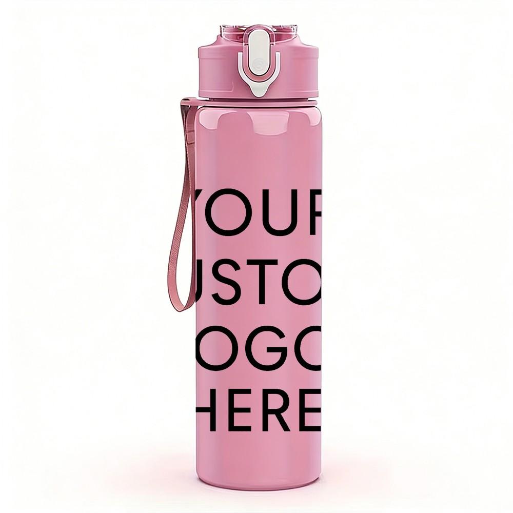 1PC Multicolor Therapy Word Art 750ml Color Plastic Sports Water Bottle Leakproof Flip Straw Lid Suitable for Sports Office Home Use