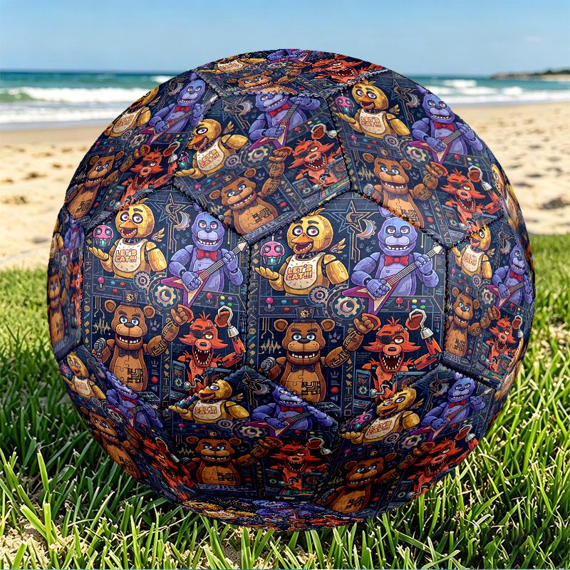 Five Nights at Freddy's Print Size 5 Soccer Ball, PU Wear Resistant Football for Match Training and Daily Practice, Birthday Gift for Soccer Fans