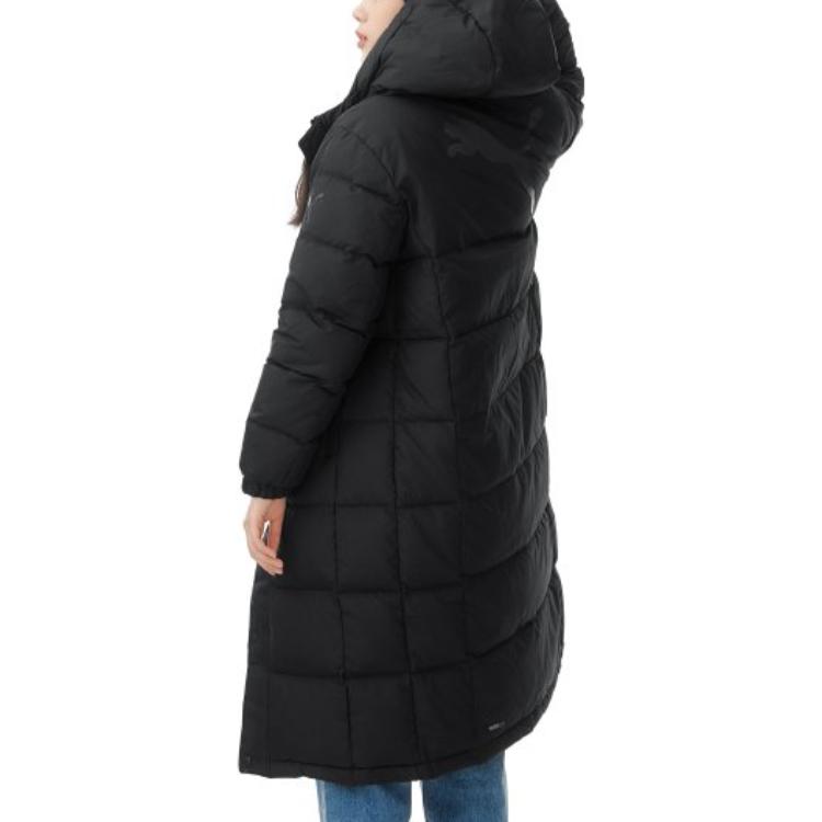 Puma Chaqueta Larga Acolchada con Capucha y Estampado de Letras Unisex Ropa Exterior Negro 932547-01