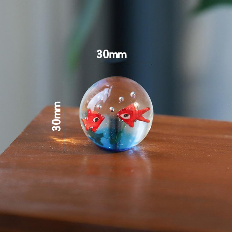 Creative Mini Handcrafted Glass Fish Figurine Cute Transparent Fish Ornaments Desktop Decoration Home Office Decor Figurine New