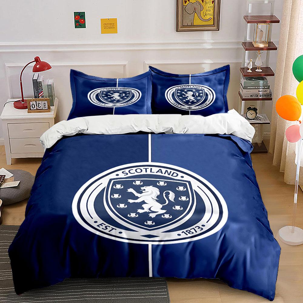 Set Biancheria da Letto Emblema Scozia Set Copripiumino Copripiumino Federe (1 * Copripiumino 2 * Federe, senza piumino)