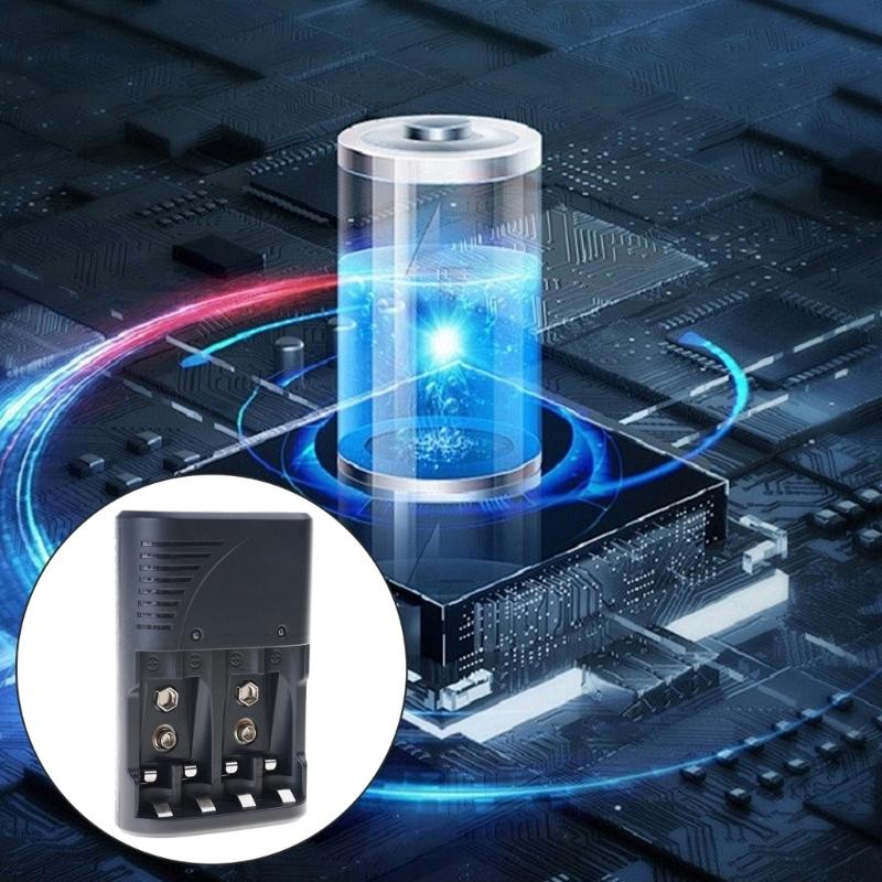 Functional Quick Charging Devices Compatible for AA 3A 9V Batteries Charging Adapters LED Light Easy and Convenient