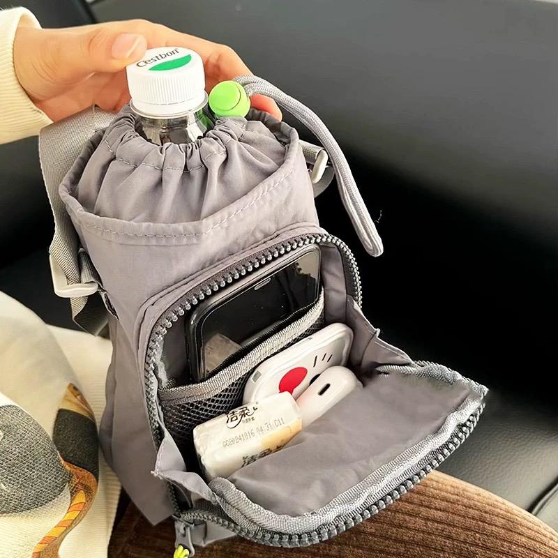 Portable Running Sport Water Bottle Cover With Strap Cup Sleeve Phone Bag Outdoor Camping Accessories Gym Water Bottle Bag