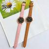 Alloy Case Watches Women Faux Leather Strap Watch Round Dial Quartz Casual Formal Wristwatch Ladies Wristwatch Gifts for Her
