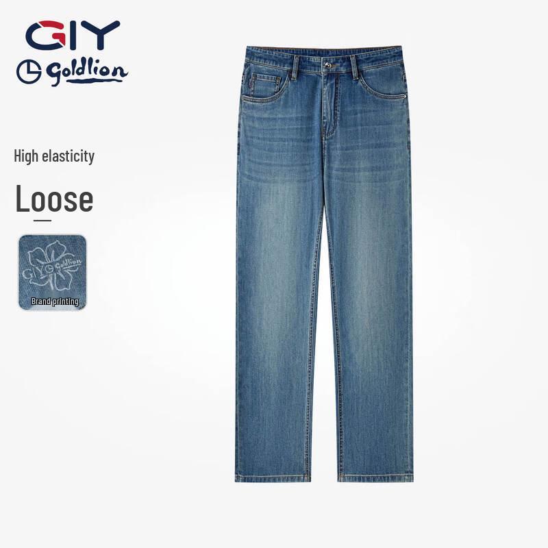 

Goldlion Men s Straight-Leg Stretch Denim Jeans 35