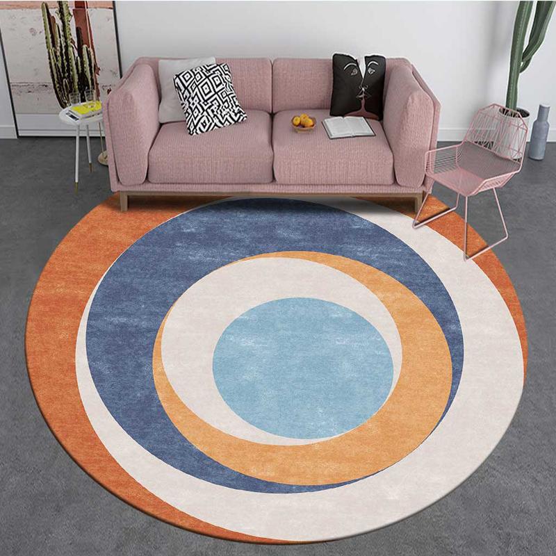 

Современные круглые коврики, украшение для гостиной, декор для спальни подростка, ковры, диван, журнальный столик, ковер, нескользящий ковер, напольные коврики 140cm