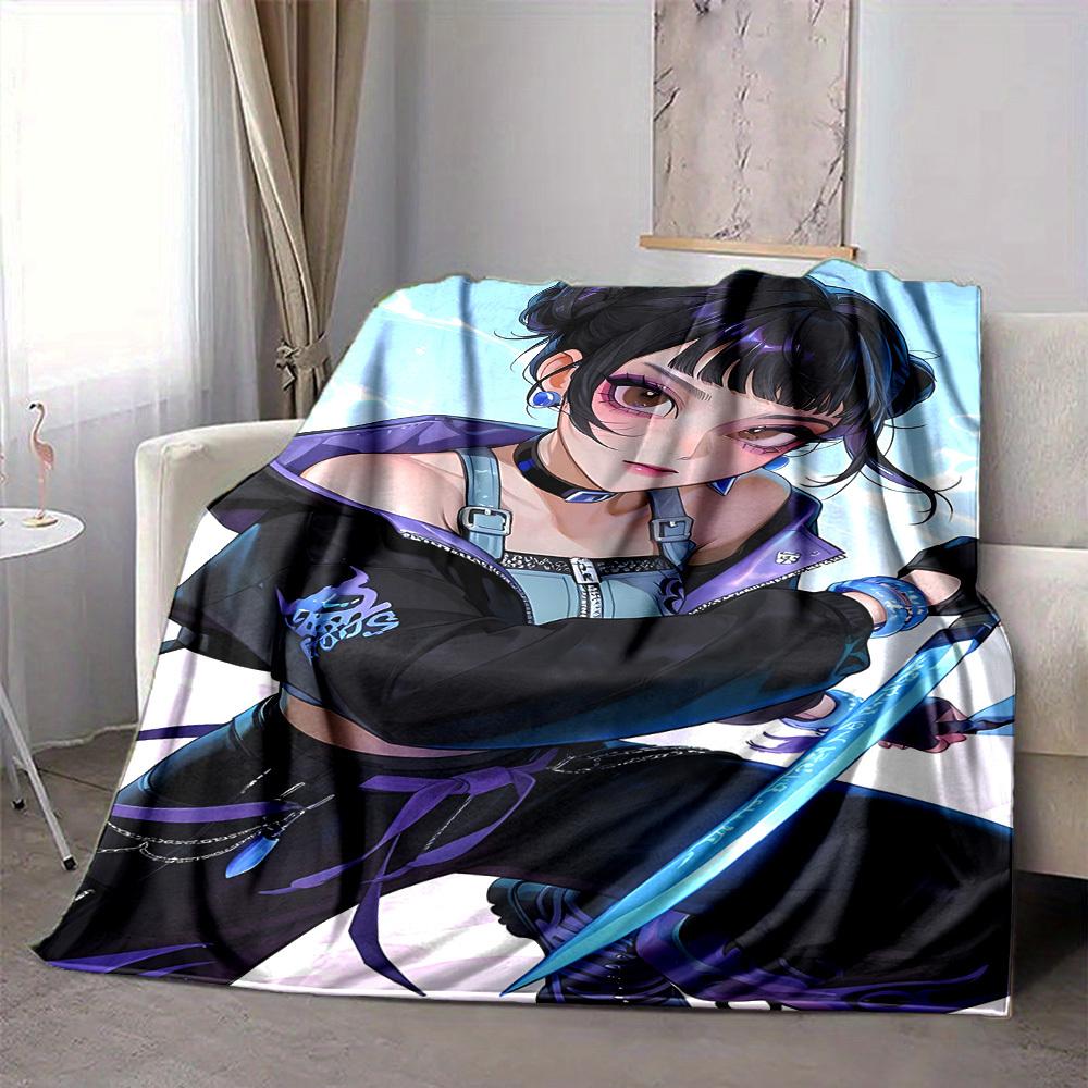 1pc KPop Flannel Throw Blanket HD Printed Lightweight Soft Warm All Season Blanket for Sofa, Bed, Travel, Camping Machine Washable