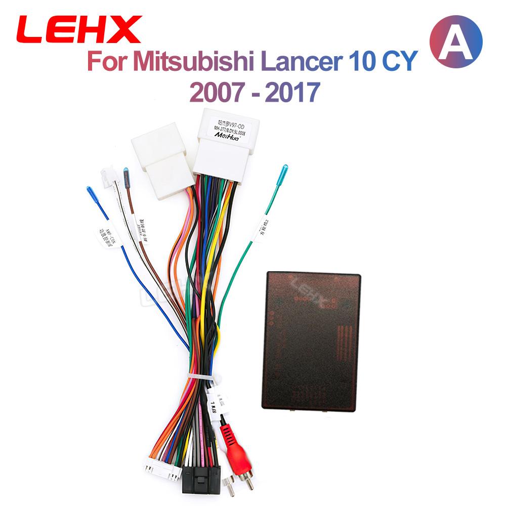 LEHX Car Adaptation 16-pin Android Wire Harness Power Cable Adapter For Mitsubishi Lancer 10 CY 2007 - 2017 With Canbus