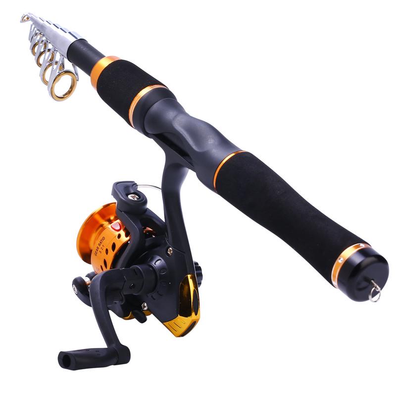 

Ледяная спиннинговая удочка, комбинированная с спиннинговой катушкой, переносная телескопическая удочка для детей и взрослых rod & reel золотой/чёрный