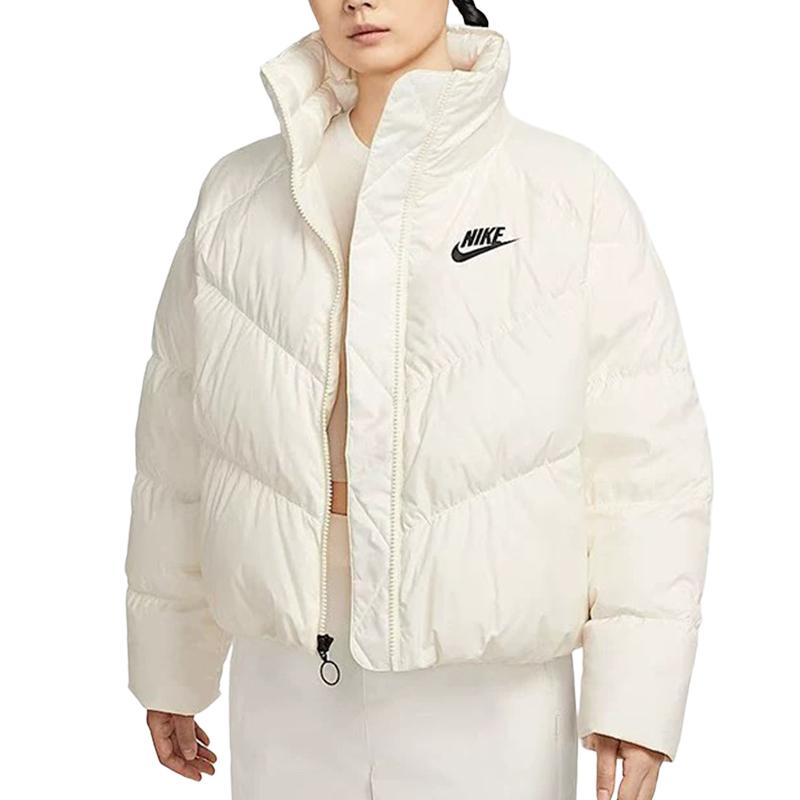 Nike Logo Letter Duck Down Windproof Warm Loose Short Sleeve Down Jacket Women Outerwear IB2964-110