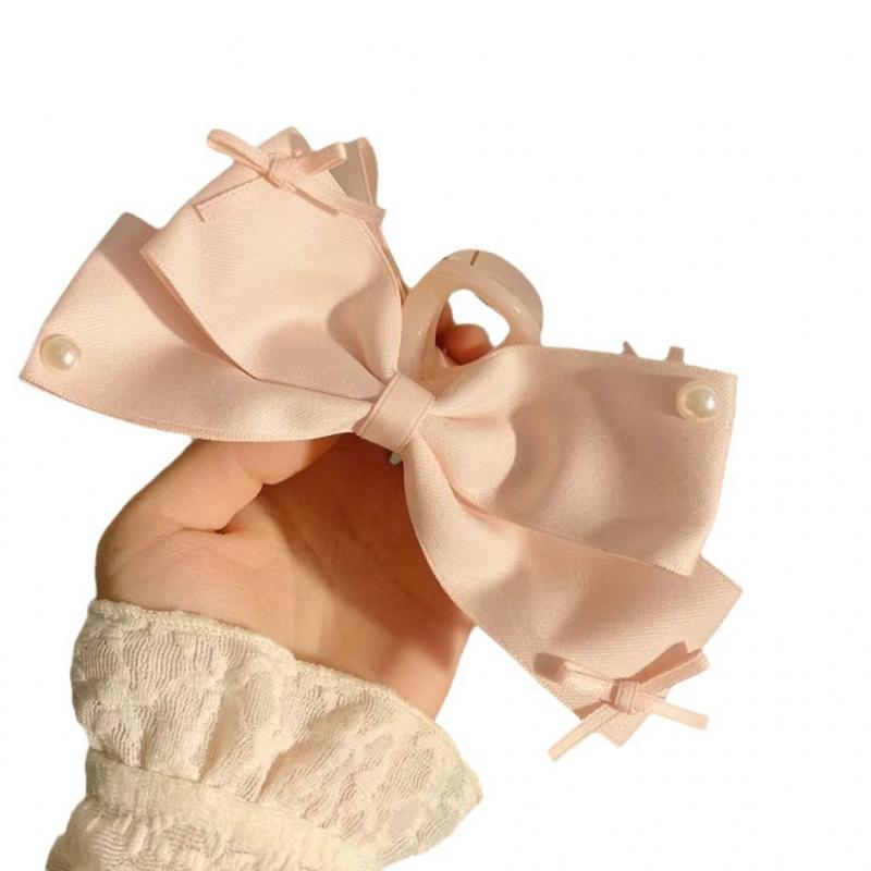 New Elegant Korean Bow Hairpin Pearl Accessory Simple Hair Clamp Creative Fashionable and Versatile Bow Hair Clip Hair Accessory