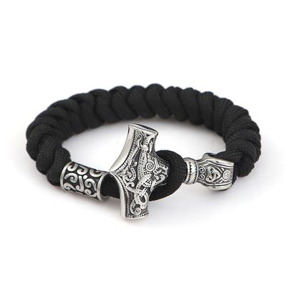 Stal nierdzewna Nordic Viking Thor Hammer King Kong Knot Snake Bone Knot Bransoletka męska biżuteria zewnętrzna