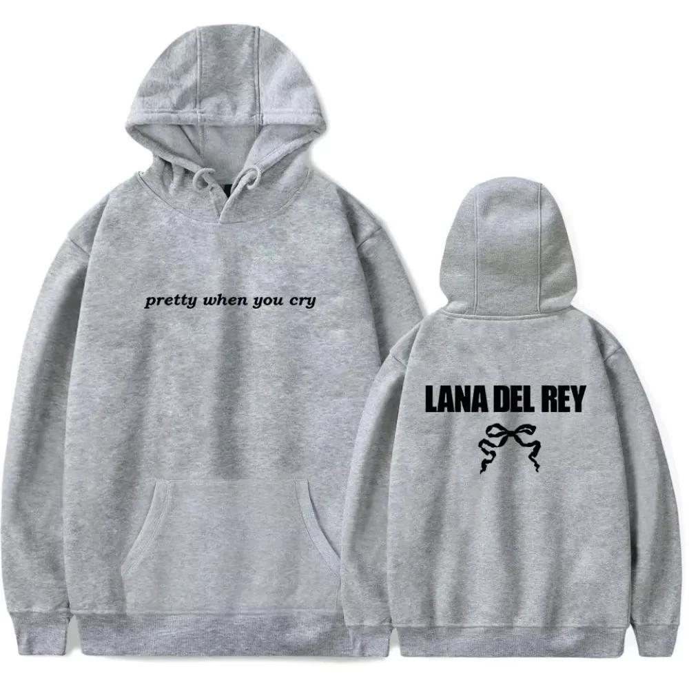 Lana Del Rey Pretty When You Cry Merch Hoodies Printed Winter Fall Hoodies Casual Round Neck Streetwear Woman Clothing