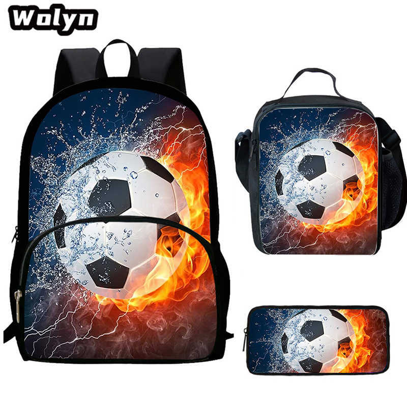 Football School Bag High Definition Waterproof Printing Multi-Functional Load Reduction Ridge Backpack