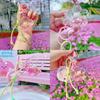 Sakura Soft Cute Animal Oil Pendant With Small Bell Girl Keychain Bag Accessory
