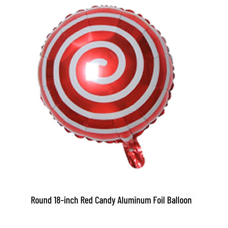 18" Aluminum Foil Pinwheel Candy Lollipop Balloon - Birthday & Christmas Party Decoration