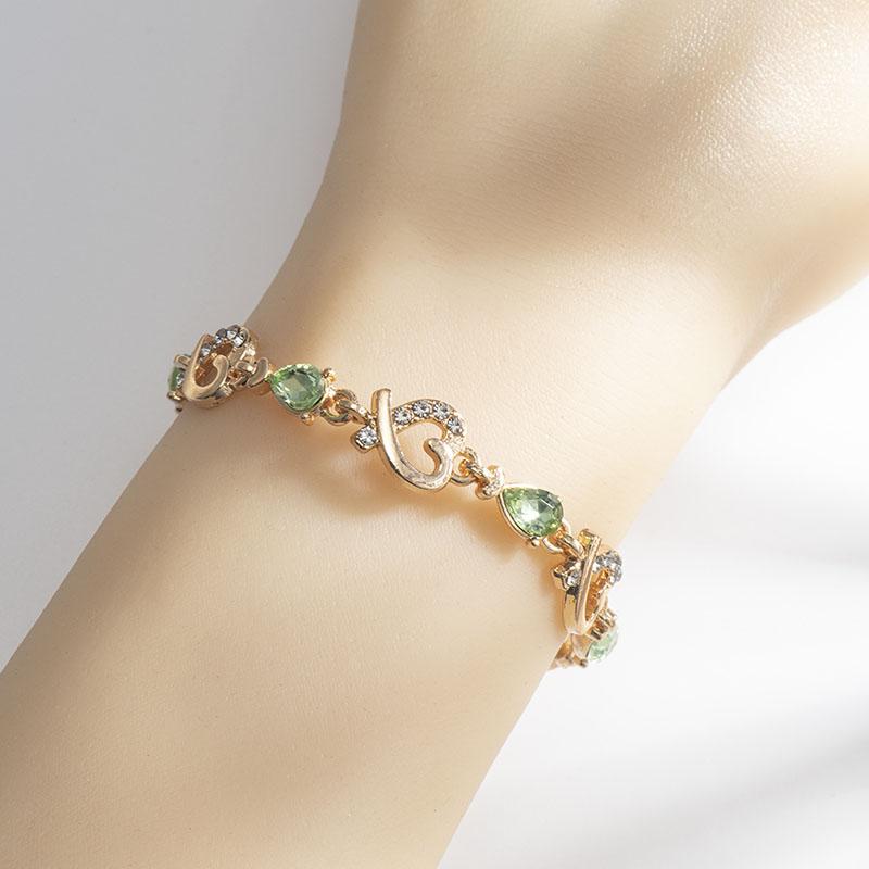 French Retro Gemstone Vine Bracelet Women Pear Cut Zircon Leaf Charm Bracelet Elegant Evening Party Jewelry Gift