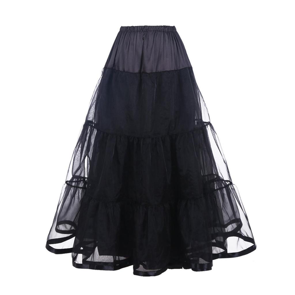 Damen Schicht-Netz-Unterrock A-Linie Tüll-Unterrock Elastischer Bund Mehrstufiges Design für Kleider Ballkleider