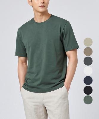 KIM YOUNG JOO GOLF Summer Cool Shine Cotton Round Lightweight Men'S Golf Short Sleeve T-Shirt Kqmmts41 (Type B)