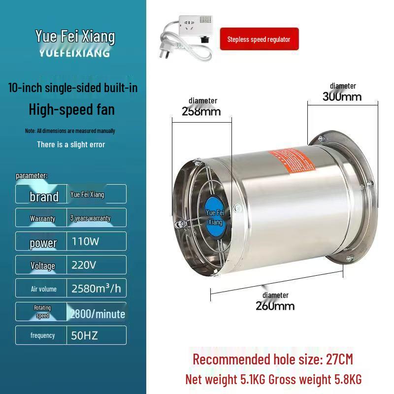 Stainless Steel Axial Flow Exhaust Fan for Restaurant and Stall Ventilation