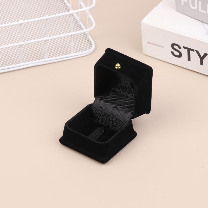Black Velvet Jewelry Box With Gold Clasp Ring Pendant Bangle Necklace Storage Case For Jewelry Display Women Gifts Ring box