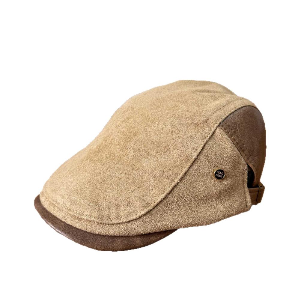 Simple forward hat female retro showing small face wearing beret big head circumference duck tongue newsboy painter hat tide