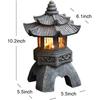 Solar LED Pagoda Lantern for Balcony Garden, Outdoor Statue Light, Japanese Resin Landscape, Decorative Lamp Ornament
