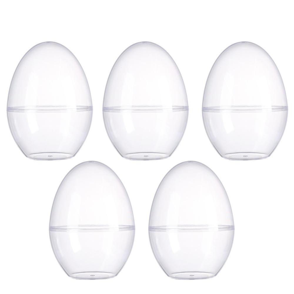 5pcs Party Supplies Hanging Ornament Plastic Fillable Easter Decoration Transparent Balls Transparent Easter Egg Candy Box