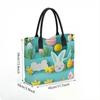  Cute Rabbit Pattern Tote Bag Casual Large Capacity Shopping Handbag Perfect for Daily Use