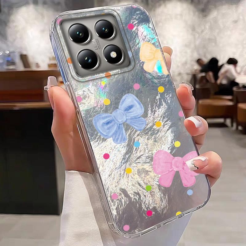 Cute Colorful Bow Heart Girls Women Phone Case For Xiaomi 14T 13T Pro 14Tpro 13Tpro 11 Lite 5G NE Shockproof Bumper Fundas Cover