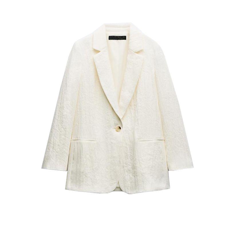 Spring New Arrival Work Clothing Lapel Long Sleeves Wrinkle Effect Suit Outwear 8372333 Wide Leg Pants 8372433