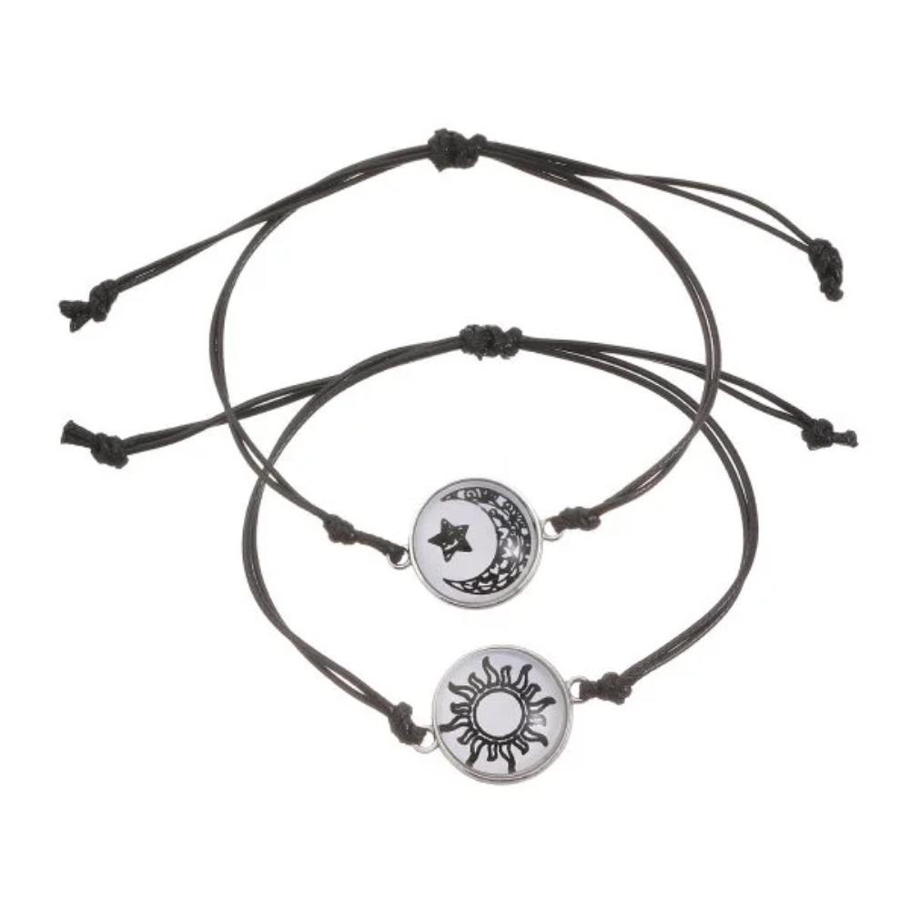 

Glow in the Dark Butterfly Sun Moon Rope Bracelets for Women Couples Matching Bracelet Friendship Luminous Jewelry Adjustable