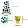 9Pcs Soccer Theme Foil Balloon Set, Standing Football Stack & Golden Champion Trophy Mylar Balloons, 18-Inch Round Soccer Balloon