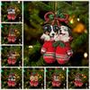Acrylic Christmas Tree Dog Hanging Pendant Decorative Acrylic Dog Car Ornament  Christmas